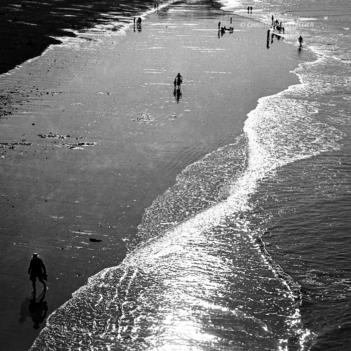Photo noir et blanc de la plage de Dieppe © 2014 Christophe Letellier all rights reserved. 